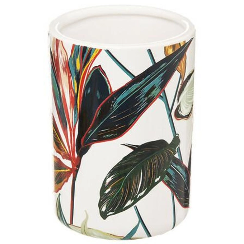 Kelímek na zubní kartáčky Palawan bílý kamenina moderní do koupelny 5five