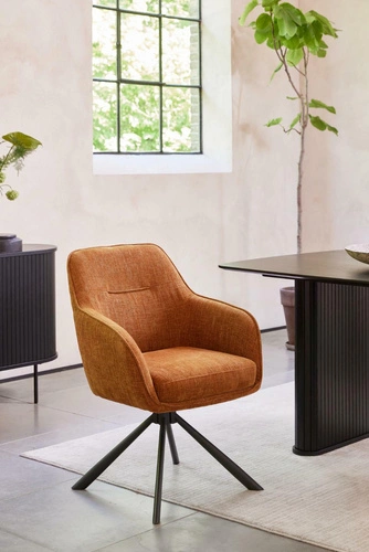 Otočná jídelní židle Avola čalouněná s područkami