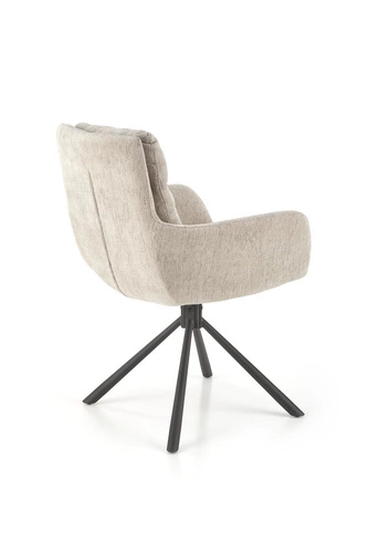Otočná čalouněná židle Ophelia Intesi béžová s područkami do obýváku a kanceláře