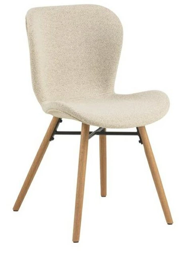 Jídelní a obývací židle Batilda skandinávská, čalouněná krémová, dubová Actona