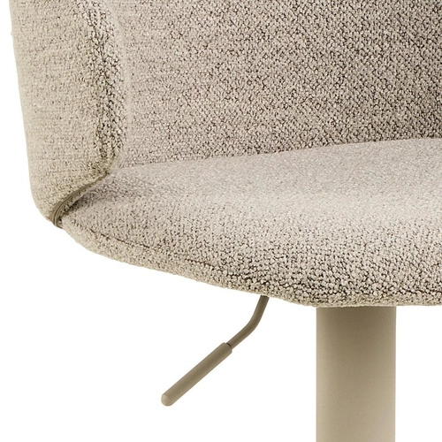 Barová židle Ella béžová moderní čalouněná s opěrkou a područkami, výškově nastavitelná do kuchyně Actona