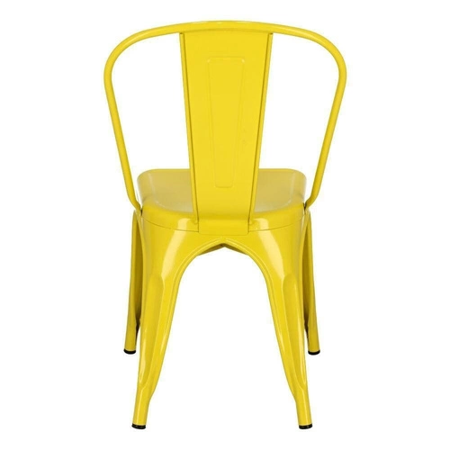 Kovová žlutá židle Paris ve stylu Tolix do jídelny a kuchyně industriální D2.DESIGN