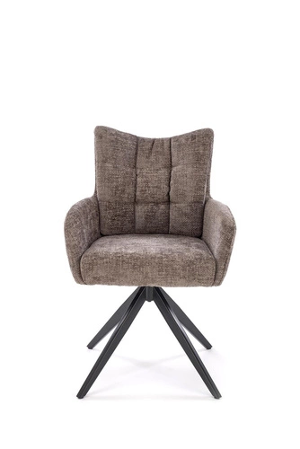 Otočná židle Dahlia Intesi šedá čalouněná moderní do kanceláře a jídelny s područkami