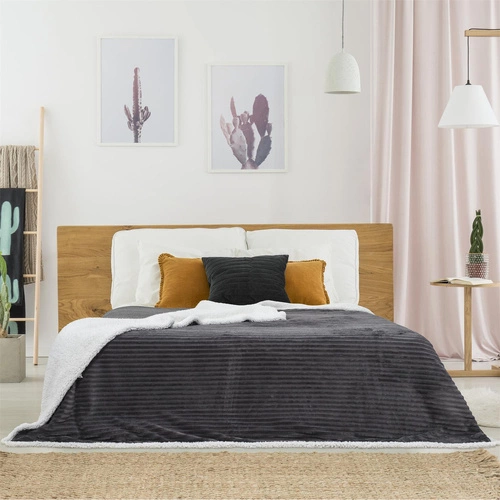 Hřejivá a měkká šedá deka Sherpa Intesi 180x220 na postel a pohovku do obýváku