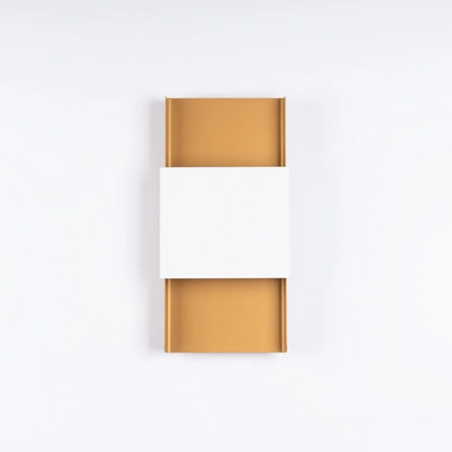 Moderní nástěnné svítidlo DURLIN zlaté a bílé SOLLUX LIGHTING do obýváku a ložnice 40 cm