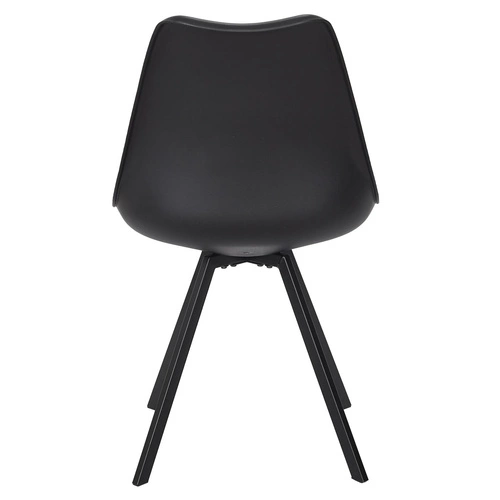 Čalouněná jídelní židle Atom černá moderní na kovových nohách Intesi