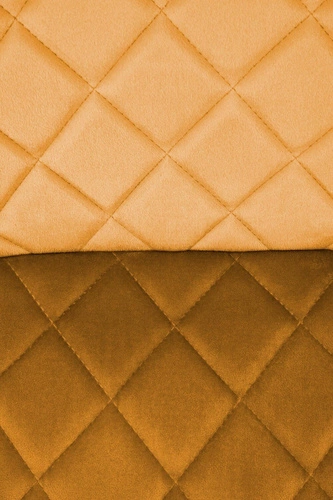 Jídelní židle Uferyn Intesi čalouněná samet hořčicová moderní prošívaná černé nohy