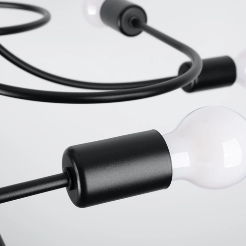 Lustr lustrální LEVAR 8 černý do obýváku a jídelny kovový 58 cm stropní