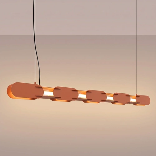 Závěsné LED svítidlo CHAIN 158 nad kuchyňský ostrůvek moderní terakota
