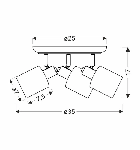 Stropní svítidlo Ask.a stropní svítidlo hnědé 3x40W E14 stínidlo jantarové barvy