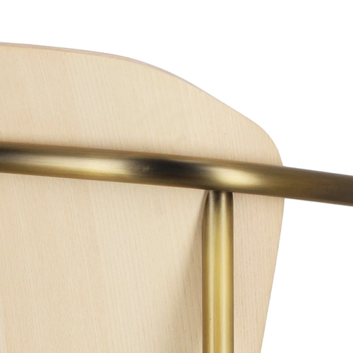 Jídelní židle Finn dřevěná s područkami na zlatých nohách moderní SCAB Design