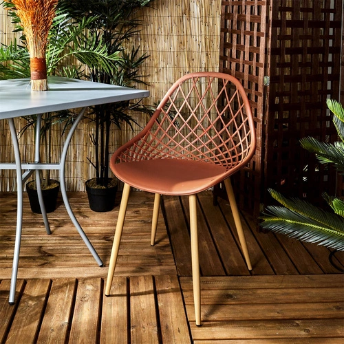 Jídelní židle Malaga Intesi moderní plastová snadno čistitelná oranžová boho