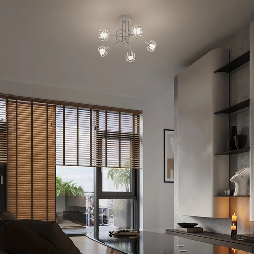 Moderní stropní svítidlo BELUCI 3 bílý kovový s otočným stínidlem do obýváku SOLLUX