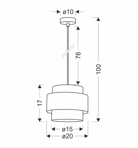 Závěsná lampa Benta černá 1x40W E27 stínidlo černá+krémová