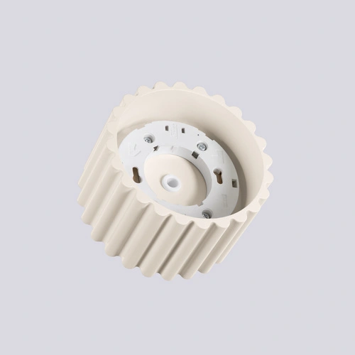 Moderní béžové stropní svítidlo kulaté AURA 1 do kuchyně a obýváku hliník