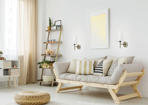 Nástěnná lampa Yan patina s bílým stínidlem moderní do ložnice a obýváku CANDELLUX