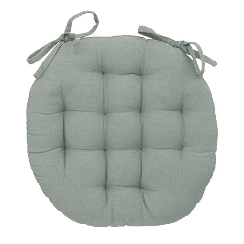 Bavlněný kulatý sedák na židli Anjali 38 cm zelený do jídelny Atmosphera