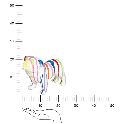 Dekorační soška anglický buldok Atmosphera moderní bílá na komodu do obýváku 19 cm
