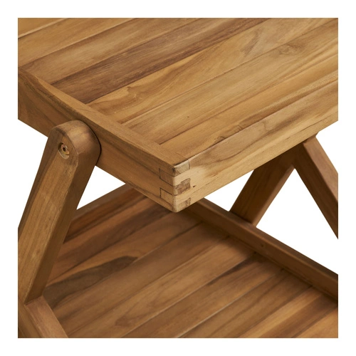 Servírovací barový vozík Pasaku z teakového dřeva na kolečkách do jídelny