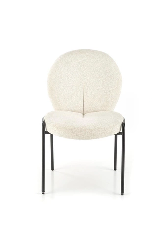 Čalouněná jídelní židle Salome krémová moderní skandinávský styl s černými nohami Intesi