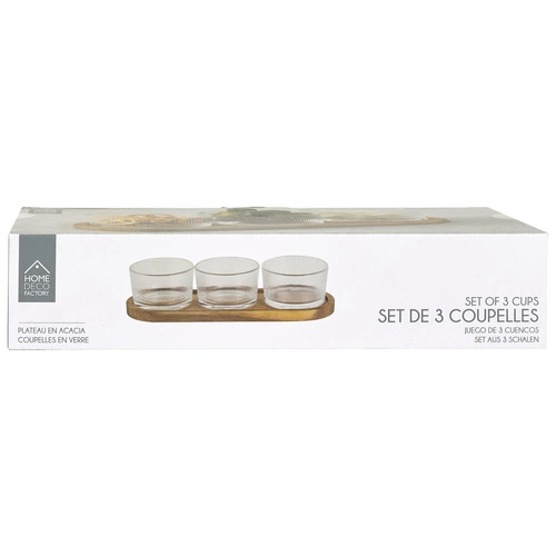 Svačinová souprava akácie/sklo