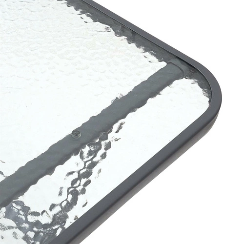 Zahradní skleněný stůl Formentera moderní skládací šedý 110x75 cm na terasu Intesi