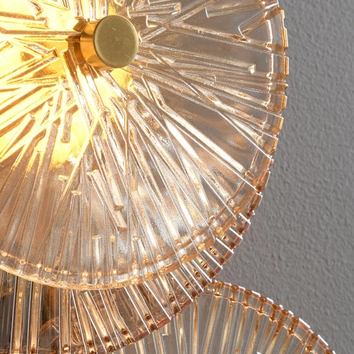 Nástěnné LED svítidlo LUXIO-4 jantarové sklo glamour do obýváku a ložnice 32 cm