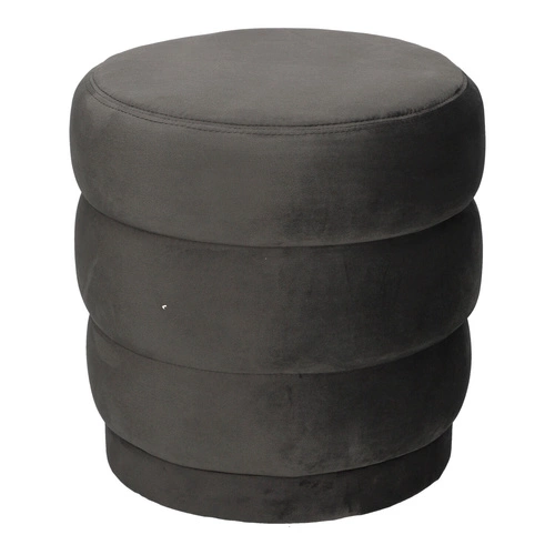 Šedý kulatý taburet Sinan čalouněný moderní do obývacího pokoje a předsíně Atmosphera 40 cm