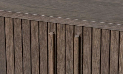 Komoda Meta 140 cm dub espresso rýhovaná na nožkách do obývacího pokoje