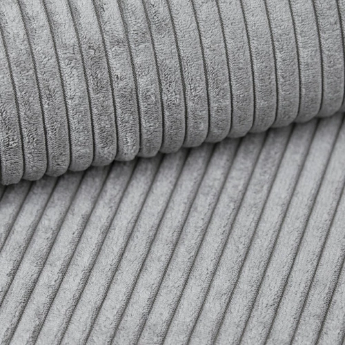 Rozkládací pohovka s funkcí spaní Ulnes světlá šedá manšestrová 3místná do obýváku