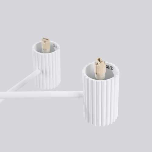 Moderní bílý skleněný lustr HALO 6 do obýváku a jídelny stropní svítidlo