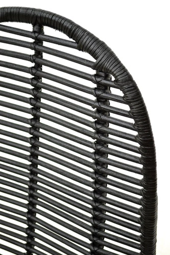 Ratanová židle Oregon černá do jídelny a kuchyně moderní s kovovými nohami Intesi