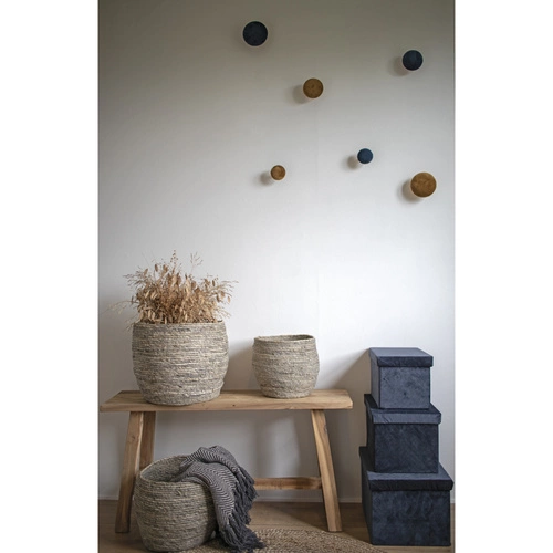 Dřevěná lavice do předsíně Barcelona Intesi ze světlého teakového dřeva ve skandinávském stylu