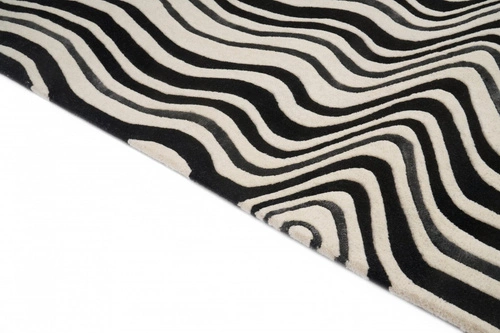 Moderní ručně tkaný koberec Draft Black 160x230 cm do obýváku a ložnice Carpet Decor