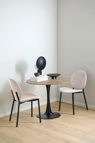 Židle Cliff béžová jídelní čalouněná moderní na černých nohách