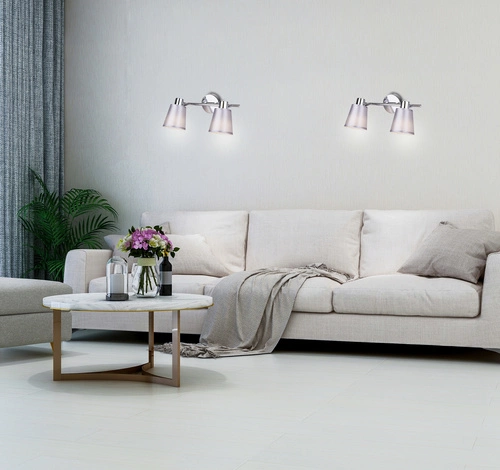 Stropní svítidlo s kolíkovým páskem 2x40W E14 chrom