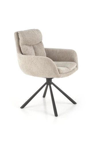 Otočná čalouněná židle Ophelia Intesi béžová s područkami do obýváku a kanceláře