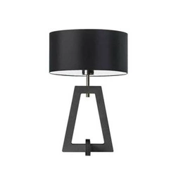 Noční lampa Clio černá glamour s dřevěným stínidlem do ložnice nebo obýváku personalizovaná