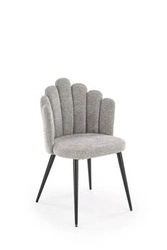Čalouněná židle Mindi šedá do jídelny a obýváku moderní loftová na černých nohách