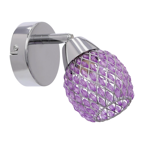 Nástěnné svítidlo glamour Clear fialové sklo nastavitelné do ložnice a obýváku CANDELLUX