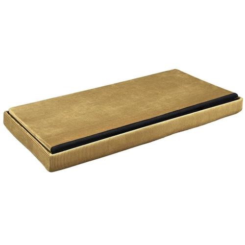 Obdélníková taburetka Intesi Velse zlatý manšestr se skrytým úložným prostorem skládací glamour do předsíně