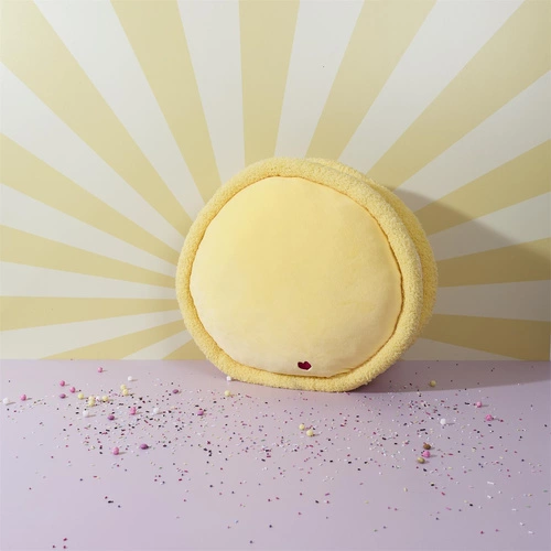 Plyšový polštář Macaroon žlutý