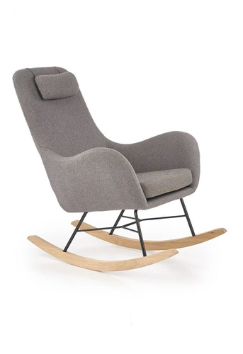 Moderní šedé čalouněné houpací křeslo Tolip do obýváku na relaxaci