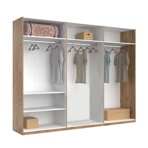 Sada 2 bílých polic do skříně Intesi 87 cm nástěnná police do šatny a ložnice