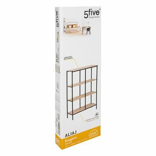 Stojací knihovna Aliaj 4patrová loftová dřevěná do obýváku 5five simply smart