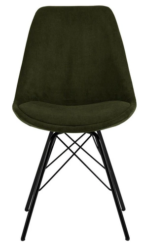 Čalouněná židle Eris Actona manšestr zelená moderní do jídelny a obýváku