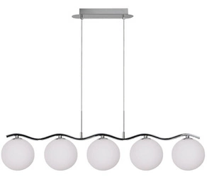 Ramon chromovaná závěsná lampa 5x40W G9 s bílým difuzorem