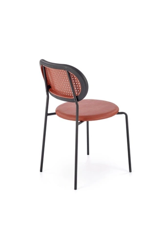 Jídelní židle Lander retro ratanová vínová z eko kůže Intesi do kuchyně a obýváku