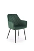 Čalouněná jídelní židle Basper Velvet lahvově zelená s područkami moderní