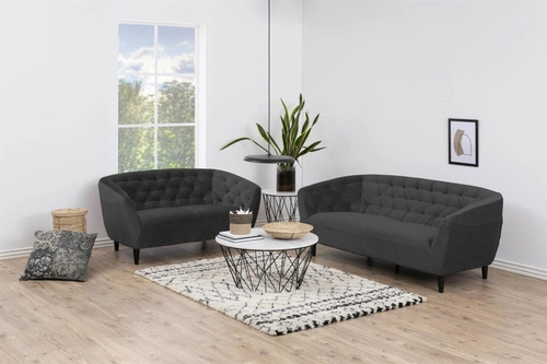 Moderní sametová třímístná pohovka Ria Actona šedá do obýváku glamour 191 cm